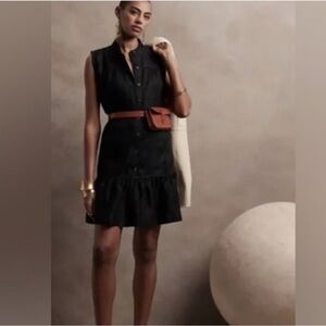 Banana Republic black linen dress.